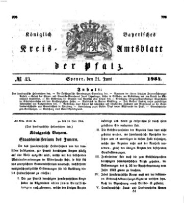 Königlich-bayerisches Kreis-Amtsblatt der Pfalz (Königlich bayerisches Amts- und Intelligenzblatt für die Pfalz) Mittwoch 21. Juni 1854