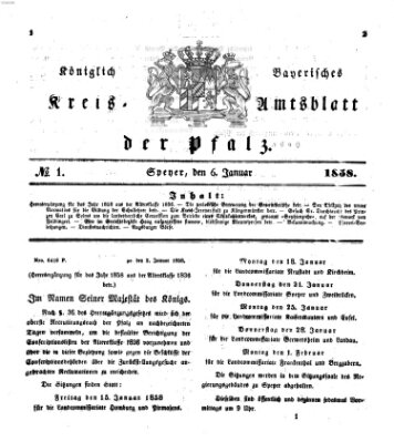 Königlich-bayerisches Kreis-Amtsblatt der Pfalz (Königlich bayerisches Amts- und Intelligenzblatt für die Pfalz) Mittwoch 6. Januar 1858