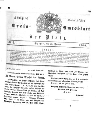 Königlich-bayerisches Kreis-Amtsblatt der Pfalz (Königlich bayerisches Amts- und Intelligenzblatt für die Pfalz) Samstag 23. Januar 1864