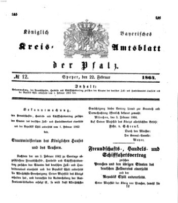 Königlich-bayerisches Kreis-Amtsblatt der Pfalz (Königlich bayerisches Amts- und Intelligenzblatt für die Pfalz) Montag 22. Februar 1864