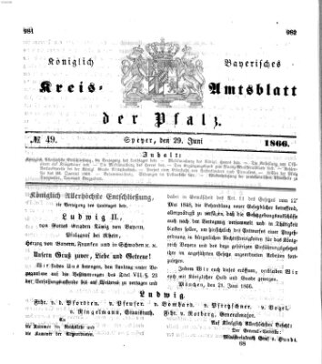 Königlich-bayerisches Kreis-Amtsblatt der Pfalz (Königlich bayerisches Amts- und Intelligenzblatt für die Pfalz) Freitag 29. Juni 1866