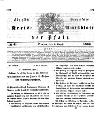 Königlich-bayerisches Kreis-Amtsblatt der Pfalz (Königlich bayerisches Amts- und Intelligenzblatt für die Pfalz) Donnerstag 9. August 1866