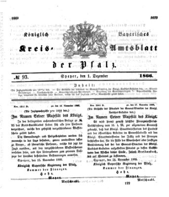 Königlich-bayerisches Kreis-Amtsblatt der Pfalz (Königlich bayerisches Amts- und Intelligenzblatt für die Pfalz)