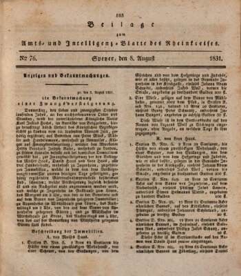 Amts- und Intelligenzblatt des Königlich Bayerischen Rheinkreises (Königlich bayerisches Amts- und Intelligenzblatt für die Pfalz) Montag 8. August 1831