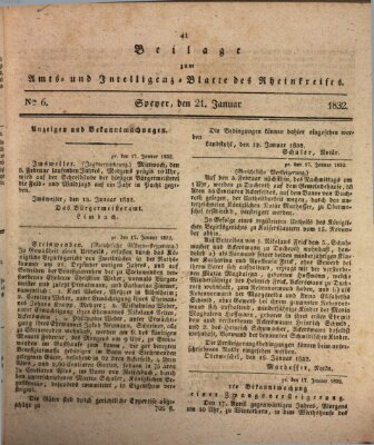 Amts- und Intelligenzblatt des Königlich Bayerischen Rheinkreises (Königlich bayerisches Amts- und Intelligenzblatt für die Pfalz) Samstag 21. Januar 1832