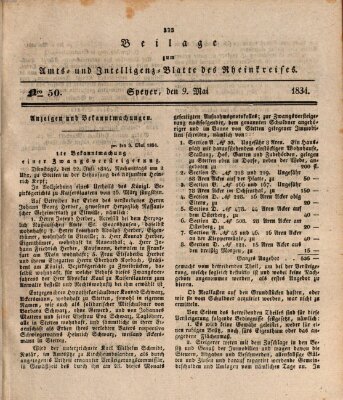 Amts- und Intelligenzblatt des Königlich Bayerischen Rheinkreises (Königlich bayerisches Amts- und Intelligenzblatt für die Pfalz) Freitag 9. Mai 1834