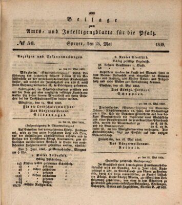 Königlich bayerisches Amts- und Intelligenzblatt für die Pfalz Samstag 26. Mai 1838