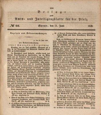 Königlich bayerisches Amts- und Intelligenzblatt für die Pfalz Donnerstag 21. Juni 1838