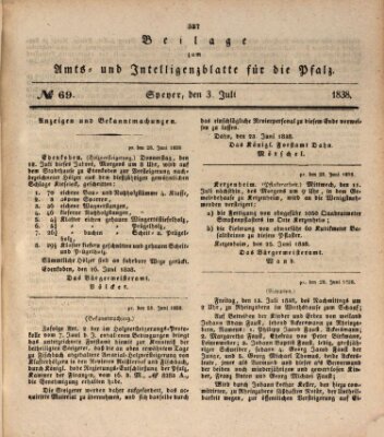 Königlich bayerisches Amts- und Intelligenzblatt für die Pfalz Dienstag 3. Juli 1838