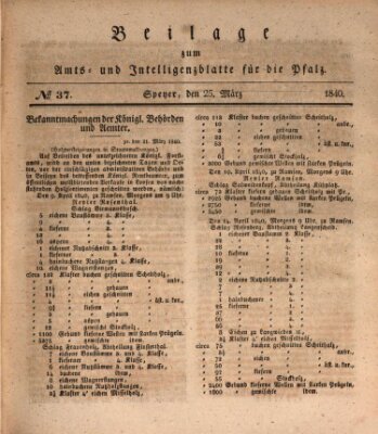 Königlich bayerisches Amts- und Intelligenzblatt für die Pfalz Mittwoch 25. März 1840