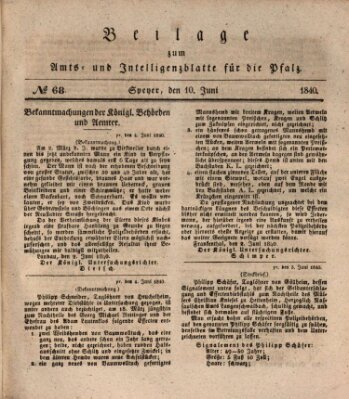 Königlich bayerisches Amts- und Intelligenzblatt für die Pfalz Mittwoch 10. Juni 1840