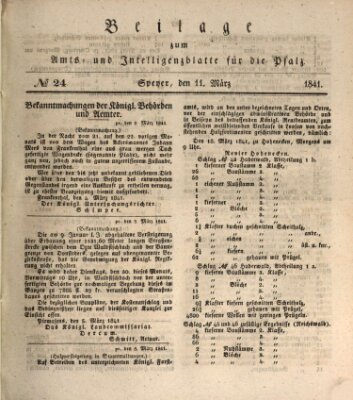 Königlich bayerisches Amts- und Intelligenzblatt für die Pfalz Donnerstag 11. März 1841