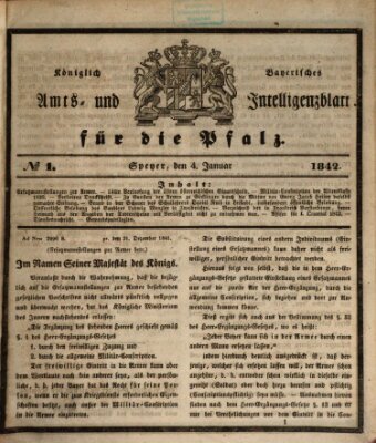Königlich bayerisches Amts- und Intelligenzblatt für die Pfalz Dienstag 4. Januar 1842