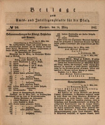 Königlich bayerisches Amts- und Intelligenzblatt für die Pfalz Montag 14. März 1842