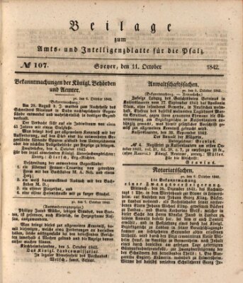 Königlich bayerisches Amts- und Intelligenzblatt für die Pfalz Dienstag 11. Oktober 1842
