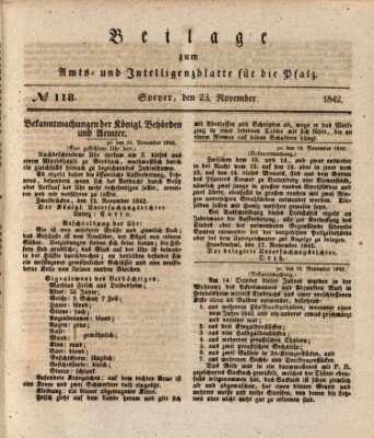 Königlich bayerisches Amts- und Intelligenzblatt für die Pfalz Mittwoch 23. November 1842