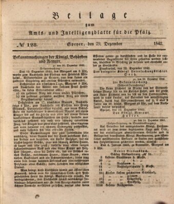 Königlich bayerisches Amts- und Intelligenzblatt für die Pfalz Donnerstag 29. Dezember 1842