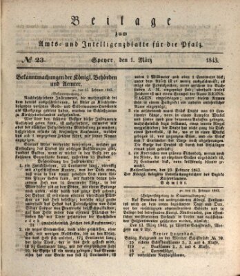 Königlich bayerisches Amts- und Intelligenzblatt für die Pfalz Montag 1. Mai 1843