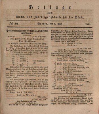 Königlich bayerisches Amts- und Intelligenzblatt für die Pfalz Samstag 6. Mai 1843