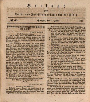 Königlich bayerisches Amts- und Intelligenzblatt für die Pfalz Freitag 2. Juni 1843