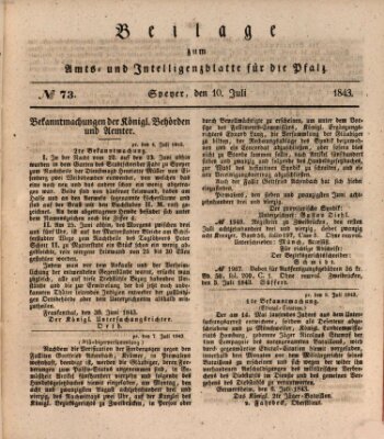Königlich bayerisches Amts- und Intelligenzblatt für die Pfalz Montag 10. Juli 1843