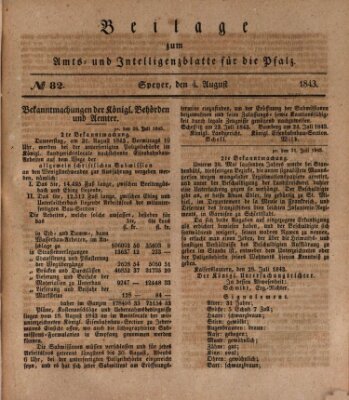 Königlich bayerisches Amts- und Intelligenzblatt für die Pfalz Freitag 4. August 1843