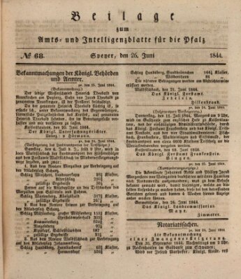 Königlich bayerisches Amts- und Intelligenzblatt für die Pfalz Mittwoch 26. Juni 1844