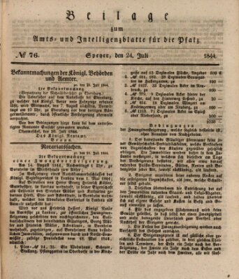 Königlich bayerisches Amts- und Intelligenzblatt für die Pfalz Mittwoch 24. Juli 1844