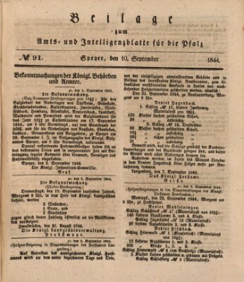 Königlich bayerisches Amts- und Intelligenzblatt für die Pfalz Dienstag 10. September 1844