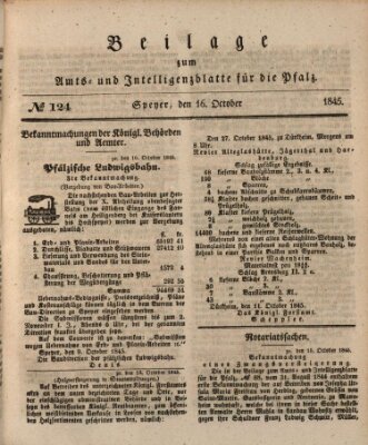 Königlich bayerisches Amts- und Intelligenzblatt für die Pfalz Donnerstag 16. Oktober 1845
