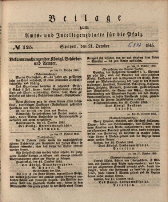 Königlich bayerisches Amts- und Intelligenzblatt für die Pfalz Dienstag 21. Oktober 1845
