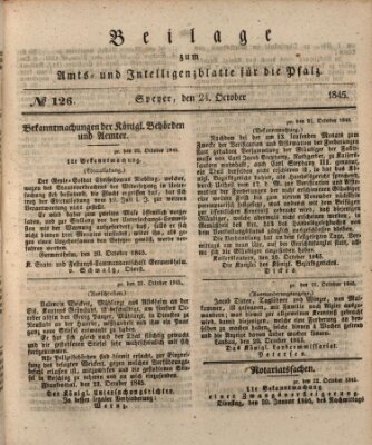 Königlich bayerisches Amts- und Intelligenzblatt für die Pfalz Freitag 24. Oktober 1845
