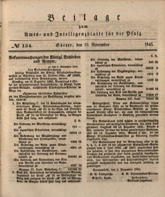 Königlich bayerisches Amts- und Intelligenzblatt für die Pfalz Mittwoch 19. November 1845