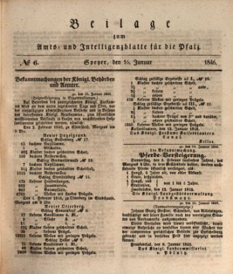 Königlich bayerisches Amts- und Intelligenzblatt für die Pfalz Freitag 16. Januar 1846