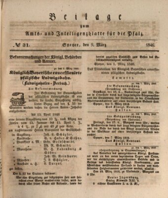 Königlich bayerisches Amts- und Intelligenzblatt für die Pfalz Montag 9. März 1846