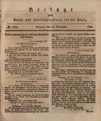 Königlich bayerisches Amts- und Intelligenzblatt für die Pfalz Samstag 14. November 1846
