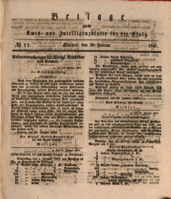 Königlich bayerisches Amts- und Intelligenzblatt für die Pfalz Samstag 30. Januar 1847