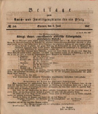 Königlich bayerisches Amts- und Intelligenzblatt für die Pfalz Dienstag 8. Juni 1847