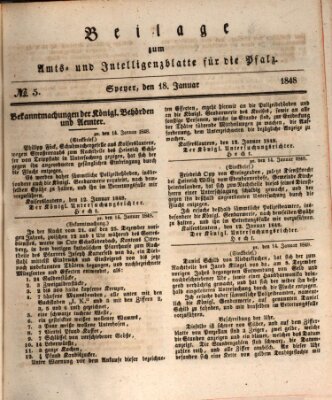 Königlich bayerisches Amts- und Intelligenzblatt für die Pfalz Dienstag 18. Januar 1848