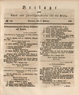 Königlich bayerisches Amts- und Intelligenzblatt für die Pfalz Mittwoch 9. Februar 1848