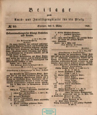 Königlich bayerisches Amts- und Intelligenzblatt für die Pfalz Donnerstag 9. März 1848