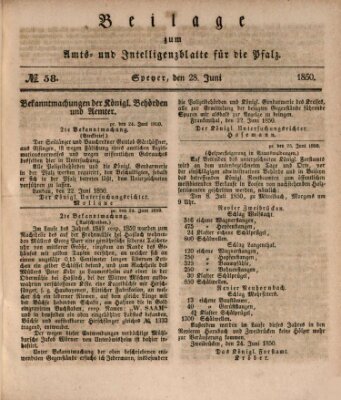 Königlich bayerisches Amts- und Intelligenzblatt für die Pfalz Freitag 28. Juni 1850