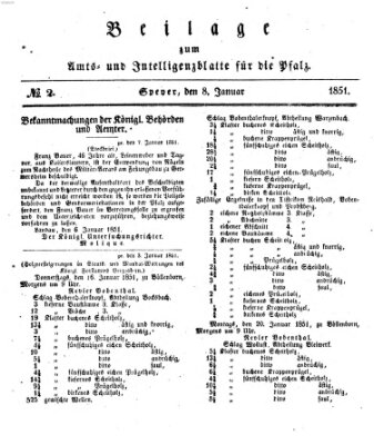 Königlich bayerisches Amts- und Intelligenzblatt für die Pfalz Mittwoch 8. Januar 1851