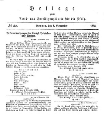 Königlich bayerisches Amts- und Intelligenzblatt für die Pfalz Montag 8. November 1852