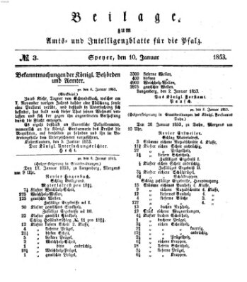 Königlich bayerisches Amts- und Intelligenzblatt für die Pfalz Montag 10. Januar 1853