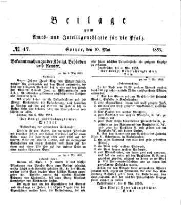 Königlich bayerisches Amts- und Intelligenzblatt für die Pfalz Dienstag 10. Mai 1853