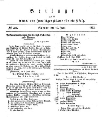 Königlich bayerisches Amts- und Intelligenzblatt für die Pfalz Freitag 10. Juni 1853