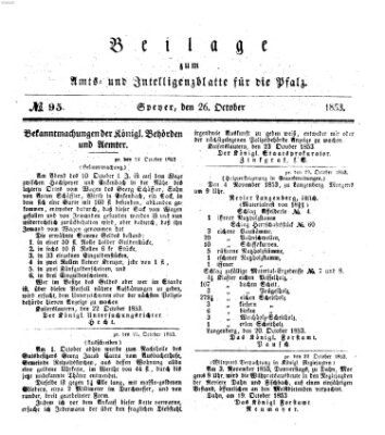 Königlich bayerisches Amts- und Intelligenzblatt für die Pfalz Mittwoch 26. Oktober 1853