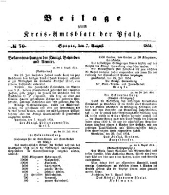 Königlich-bayerisches Kreis-Amtsblatt der Pfalz (Königlich bayerisches Amts- und Intelligenzblatt für die Pfalz) Montag 7. August 1854