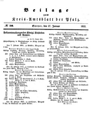 Königlich-bayerisches Kreis-Amtsblatt der Pfalz (Königlich bayerisches Amts- und Intelligenzblatt für die Pfalz) Samstag 27. Januar 1855